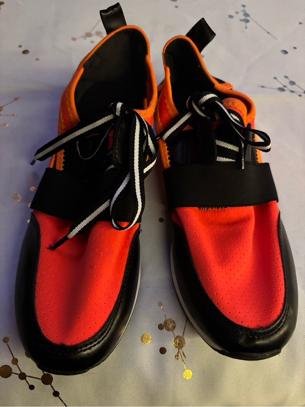 Cape Robbin Orange and Black Athletic Slip-On Sneakers